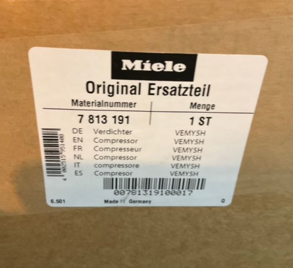 New Genuine OEM Miele Compressor 7813191 (7 813 191)