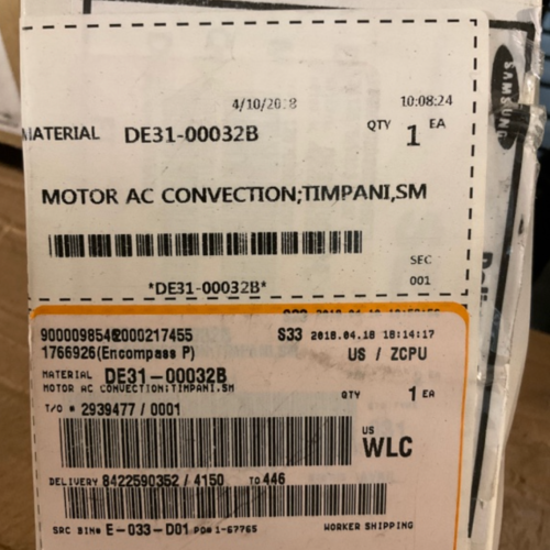 Samsung Microwave Convection AC Motor DE31-00032B