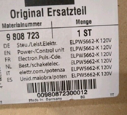 Miele 9808723 POWER/CONTROL UNIT ELPW5662-K 120V